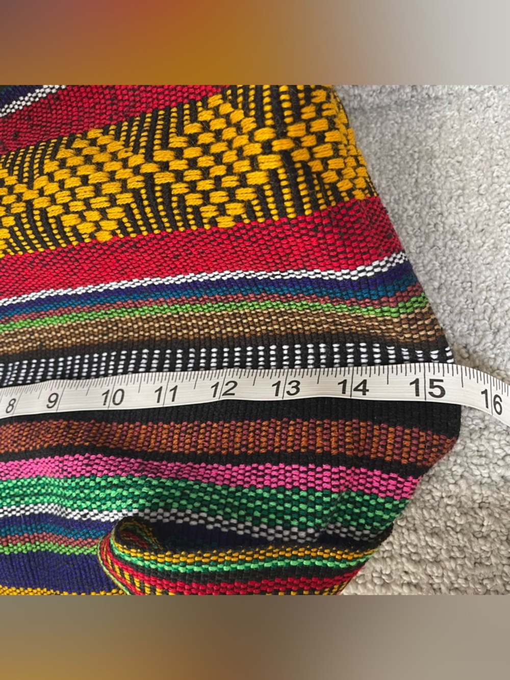 NWOT Artesanias Pinzon Mexican Woven Colorful Blanket Bag Backpack Boho Festival - Picture 11 of 12